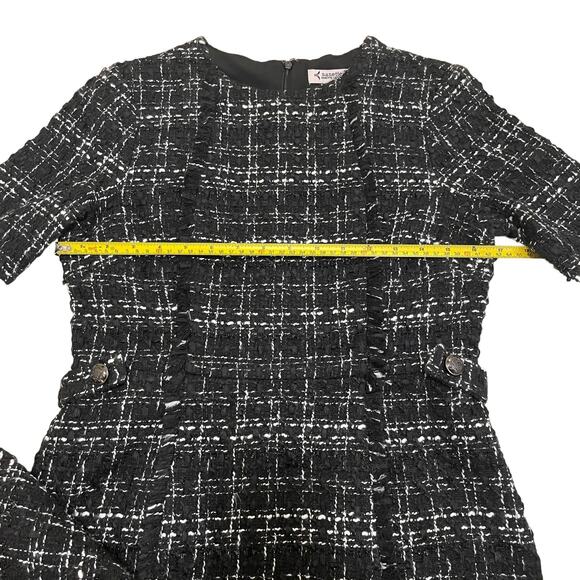Nanette Lepore Tweed Blazer & Dress Set | 2 Piece Suit, Black White Career S NWT - Picture 7 of 14